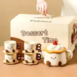 High Quality Ceramic Tea Set with Saucer Gift Box
