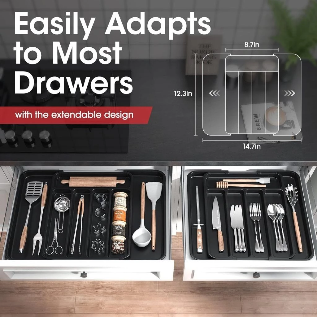 2pcs Expandable Cutlery Storage Tray - Image 4
