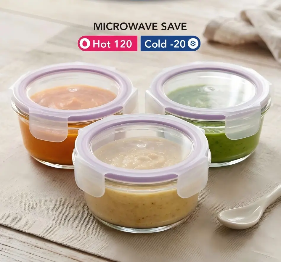 (Oven Safe) Airtight Food Container Round (3 Pcs/450ml) - Image 3