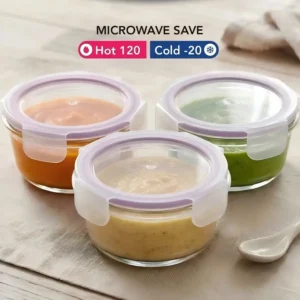 (Oven Safe) Airtight Food Container Round (3 Pcs/450ml)