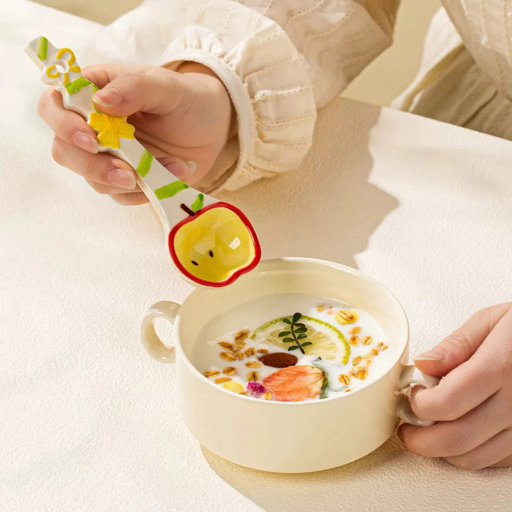 RANDOM Cute Fruit Ceramic Long Handle Spoon - Image 3
