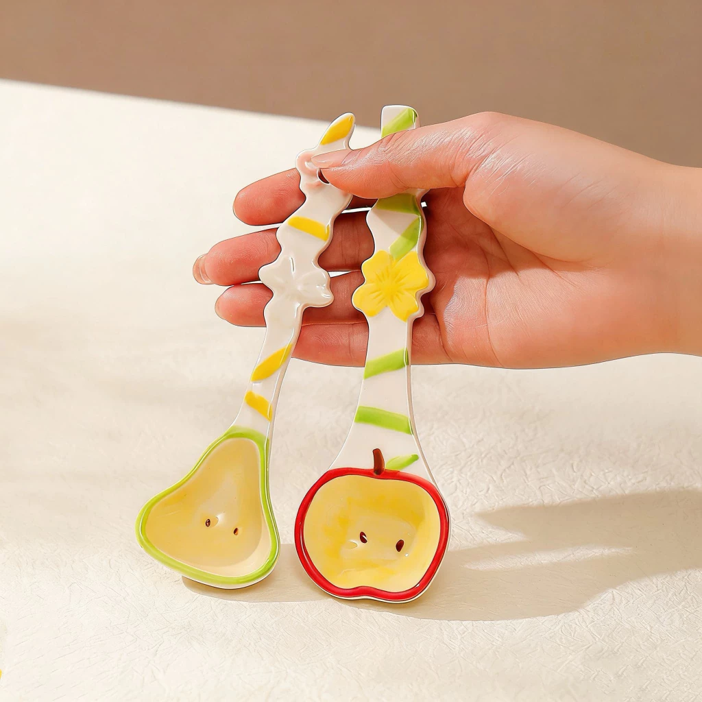 RANDOM Cute Fruit Ceramic Long Handle Spoon - Image 4
