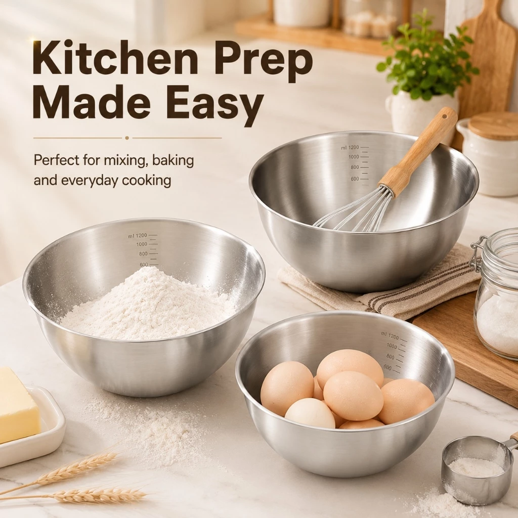 304 Stainless Steel Mixing Bowl Set - Image 2