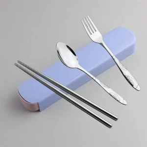 Stainless Steel Travel Portable Tableware Dinnerware Spoon Fork Chopstick Set