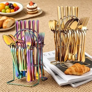 GOLD Stainless Steel 24 Piece Cutlery Set