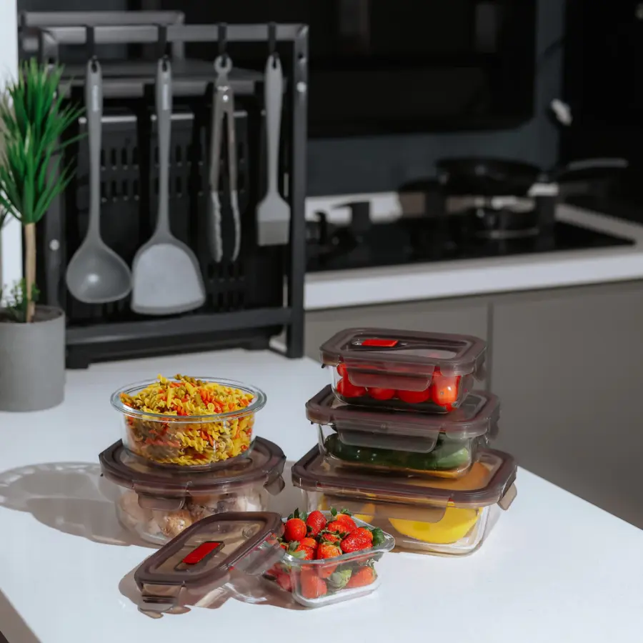 GLASS FOOD CONTAINER 3 IN 1