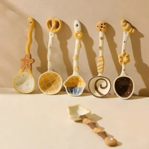 RANDOM Cute Bread Design Ceramic Spoon 