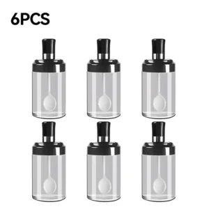 6 pcs Spoon Lid Integrated Glass Seasoning