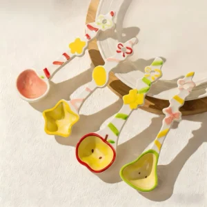 RANDOM Cute Fruit Ceramic Long Handle Spoon