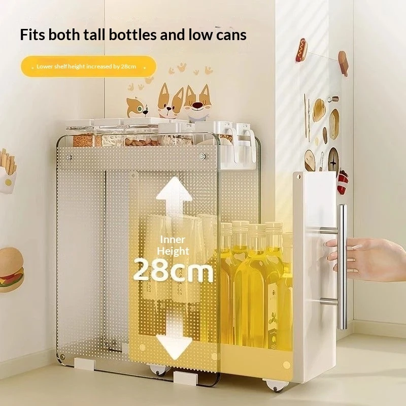 Transparent Pull Out Dustproof Kitchen Spice Rack - Image 2