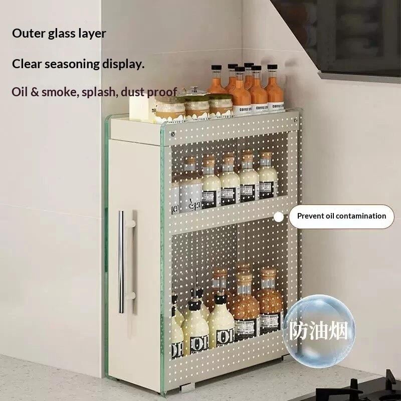 Transparent Pull Out Dustproof Kitchen Spice Rack - Image 3