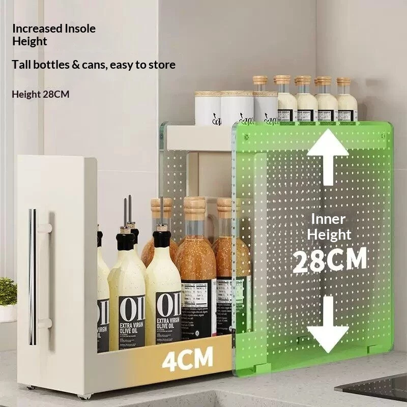 Transparent Pull Out Dustproof Kitchen Spice Rack - Image 5