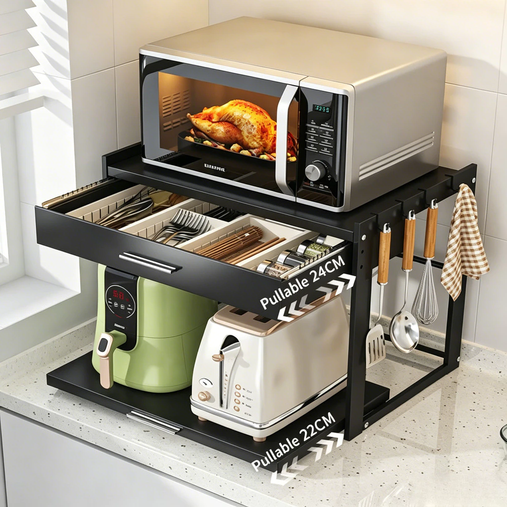 Drawer Type Kitchen Storage Rack Pull Out Shelf - Image 3